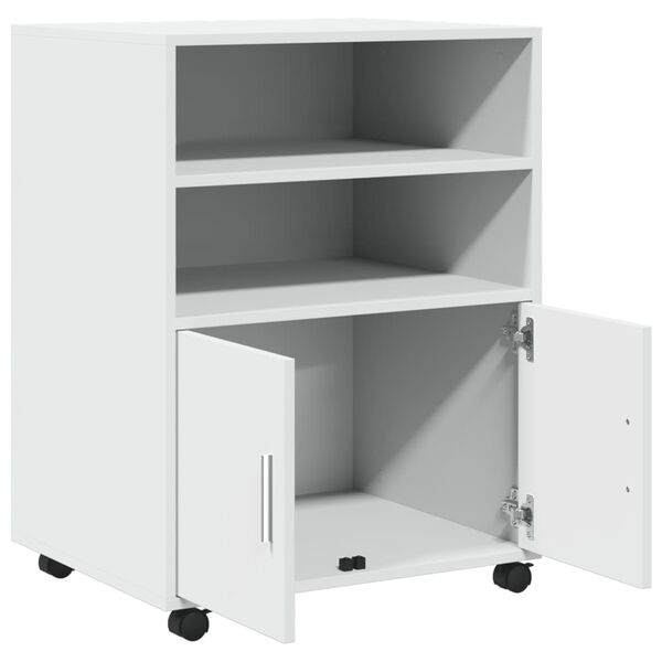 vidaXL Ντουλάπι Τροχήλατο Λευκό 60 x 48 x 81 εκ. από Επεξ. Ξύλο