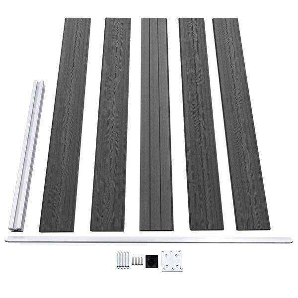 vidaXL Σετ Πάνελ Περίφραξης Μαύρο 699 x 105 εκ. από WPC