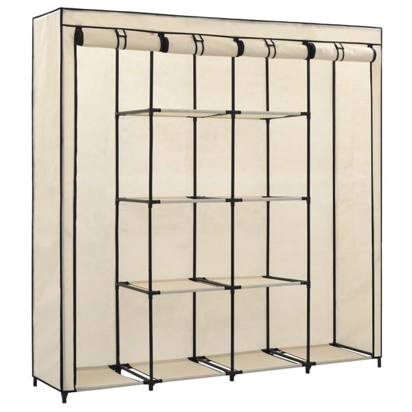 vidaXL Ντουλάπα με 4 Αποθηκευτικά Τμήματα Κρεμ 175 x 45 x 170 εκ.