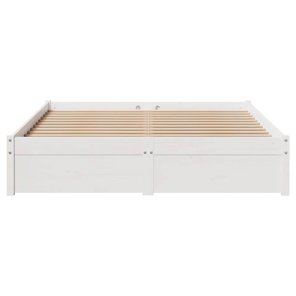 vidaXL Σκελετός Κρεβ. Χωρίς Στρώμα Λευκό 150x200 εκ Μασίφ Πεύκο