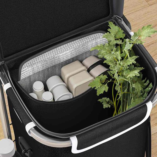 vidaXL Καρότσι Αγορών Μαύρο 36,5 x 46,5 x 100,5 εκ Ύφασμα Oxford