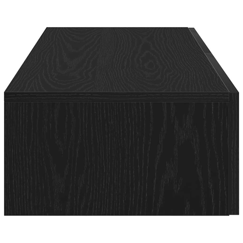 vidaXL Ράφι τοίχου με συρτάρια Μαύρο 60x26,5x15 cm Ξύλινη κατασκευή