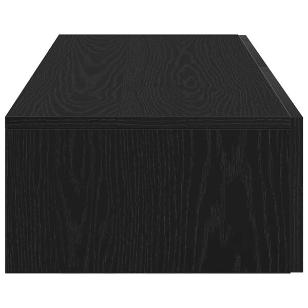 vidaXL Ράφι τοίχου με συρτάρια Μαύρο 60x26,5x15 cm Ξύλινη κατασκευή