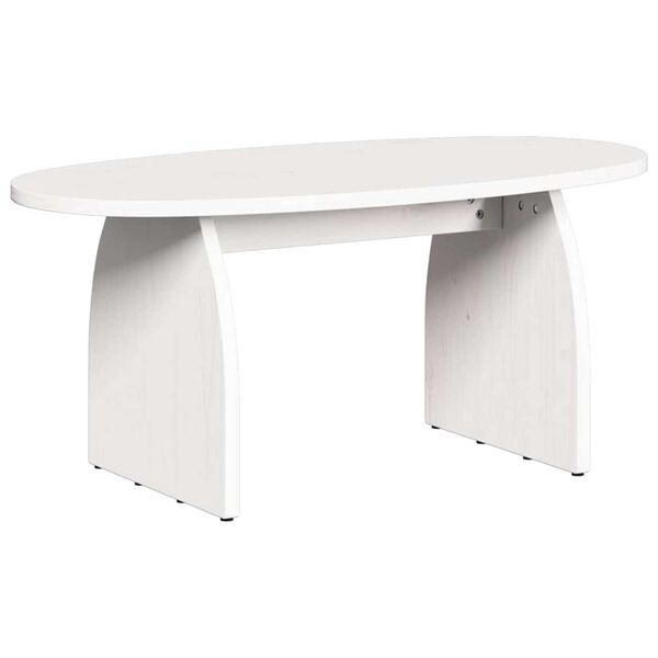 vidaXL Τραπεζάκι σαλονιού Λευκό 80 x 40 x 35 cm Μασίφ ξύλο πεύκου