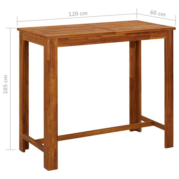 vidaXL Τραπέζι Μπαρ 120 x 60 x 105 εκ. από Μασίφ Ξύλο Ακακίας