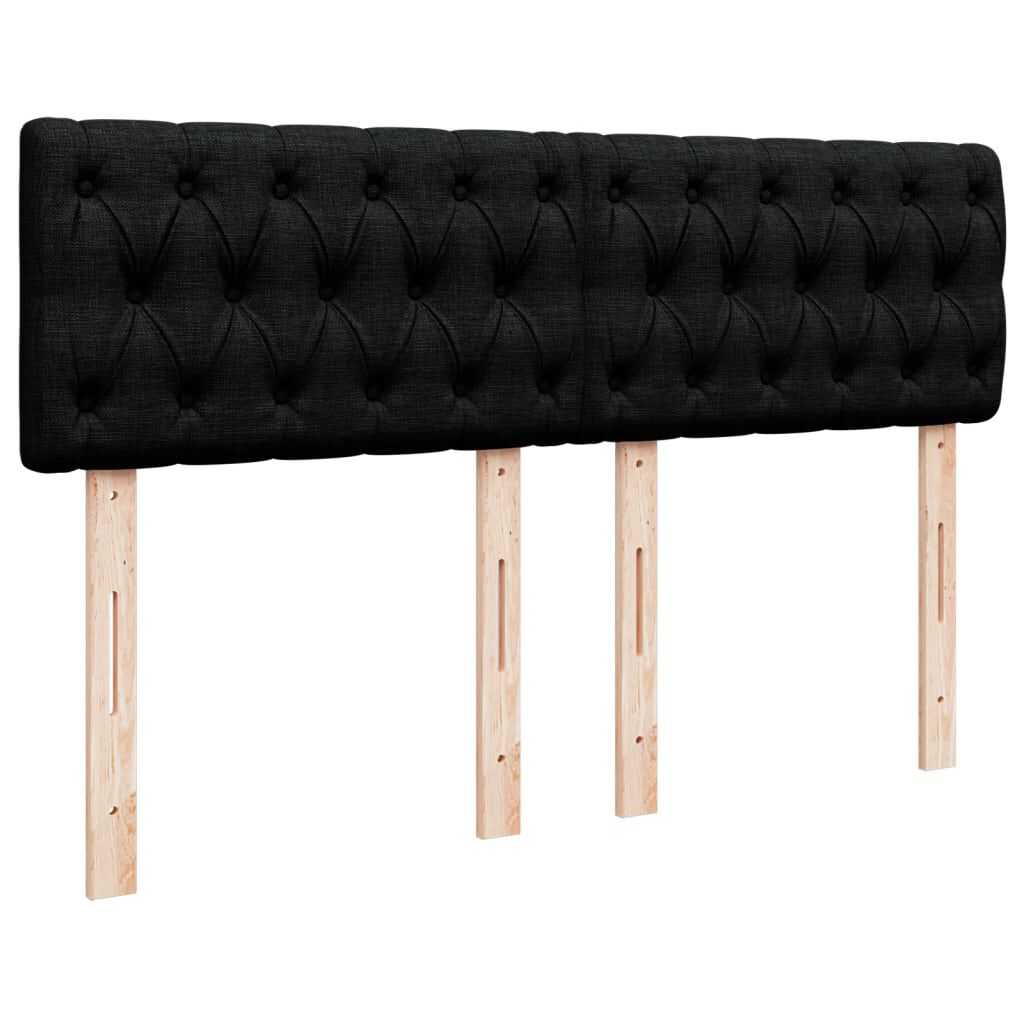 vidaXL Κρεβάτι Boxspring με Στρώμα Μαύρο 140x200 εκ. Υφασμάτινο