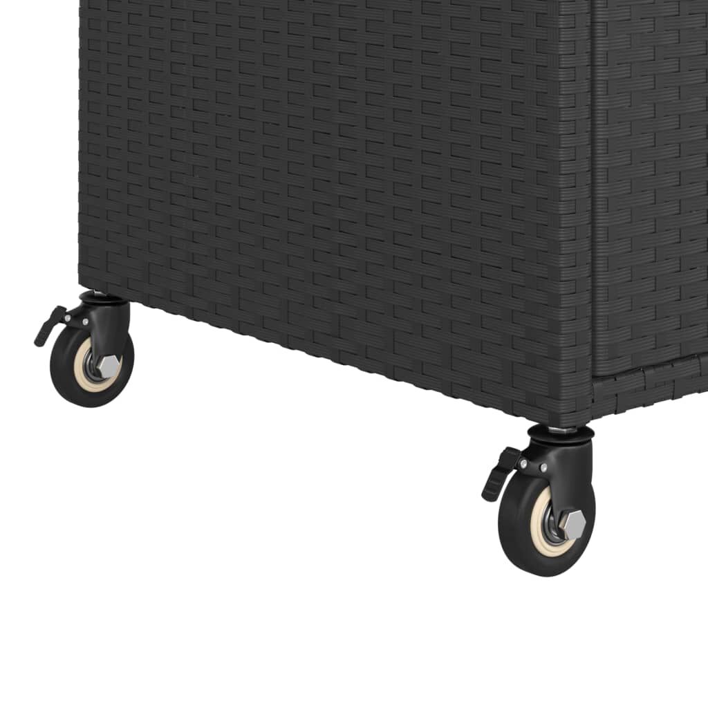 vidaXL Τρόλεϊ Μεταφοράς με Συρτάρι Μαύρο 100x45x97 εκ. Συνθετικό Ρατάν