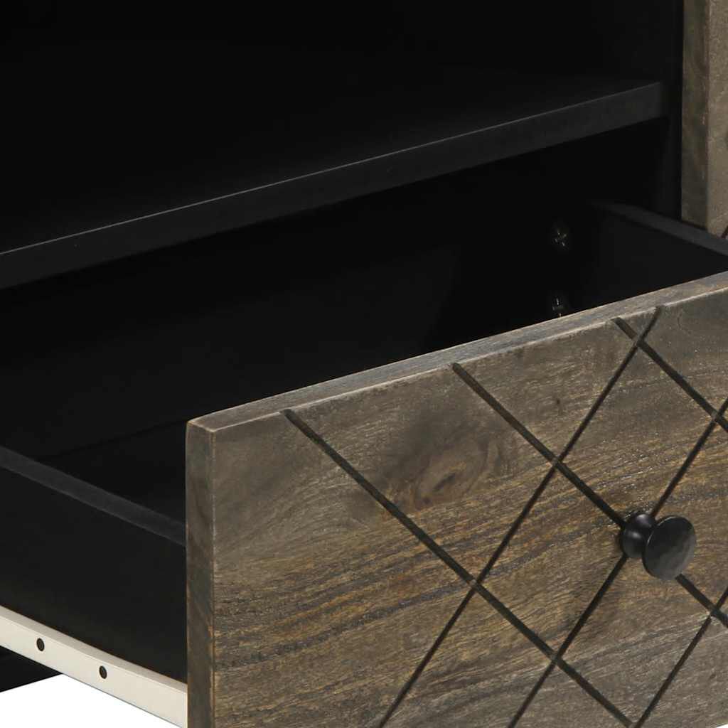 vidaXL Έπιπλο Τηλεόρασης Μαύρο 105 x 33 x 46 εκ. από Μασίφ Ξύλο Μάνγκο