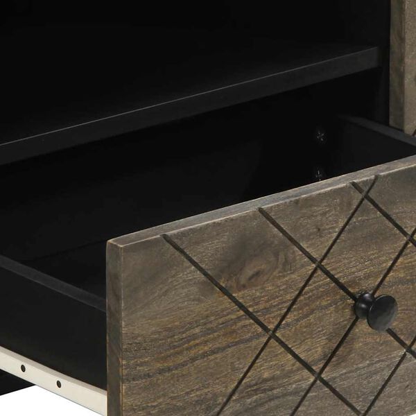 vidaXL Έπιπλο Τηλεόρασης Μαύρο 105 x 33 x 46 εκ. από Μασίφ Ξύλο Μάνγκο