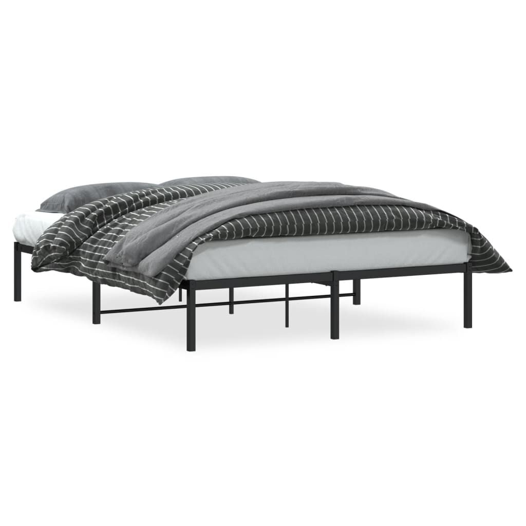 vidaXL Πλαίσιο Κρεβατιού Μαύρο 150 x 200 εκ. Μεταλλικό