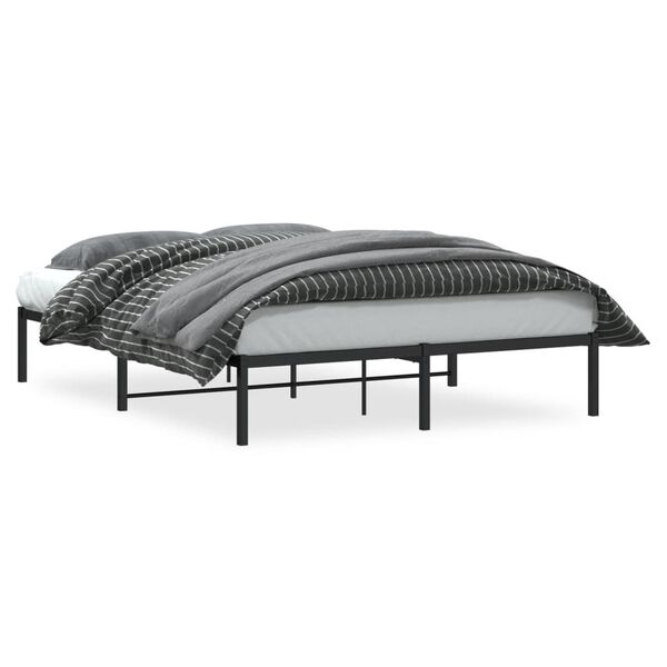 vidaXL Πλαίσιο Κρεβατιού Μαύρο 150 x 200 εκ. Μεταλλικό
