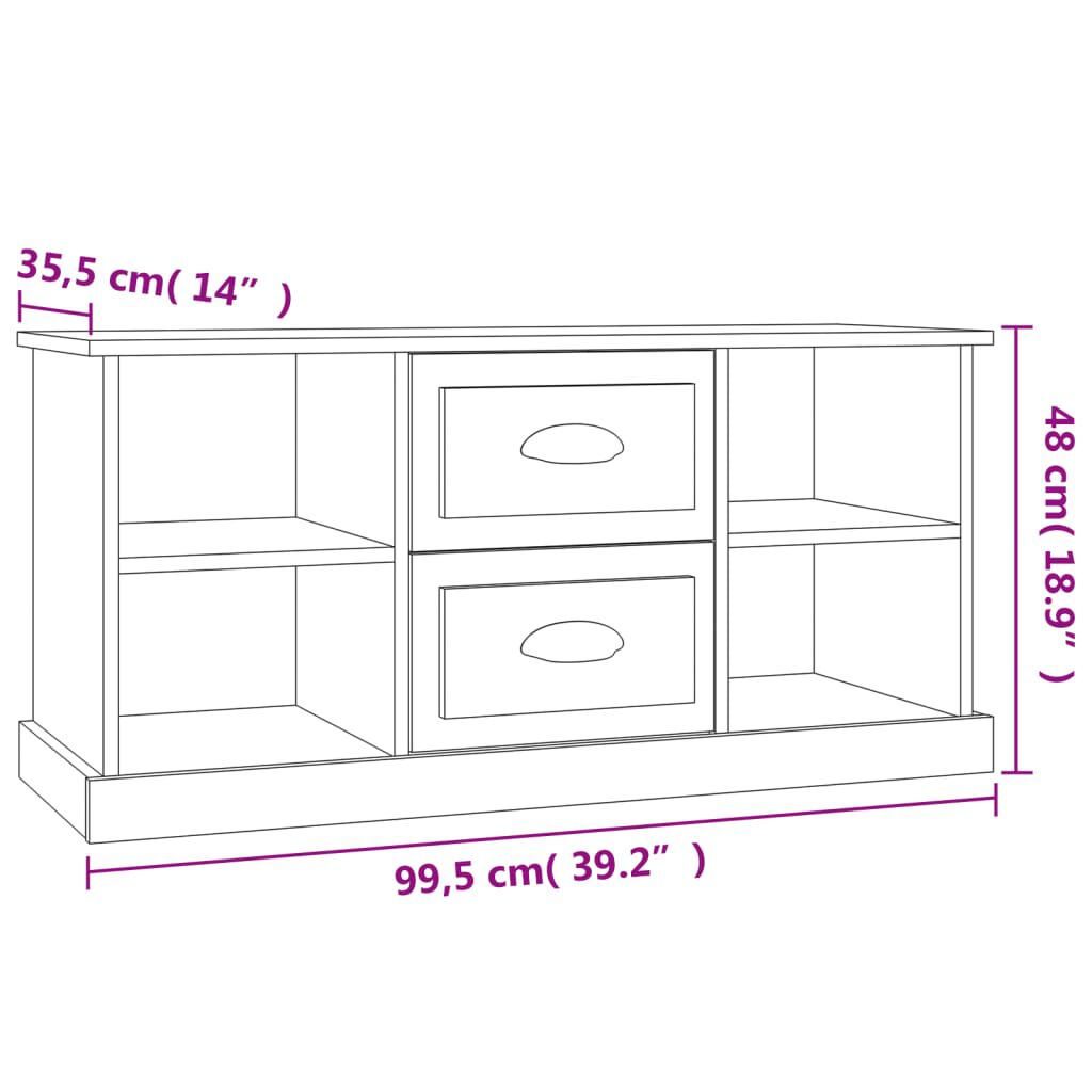 vidaXL Έπιπλο Τηλεόρασης Γκρι Σκυρ. 99,5x35,5x48 εκ. Επεξ. Ξύλο
