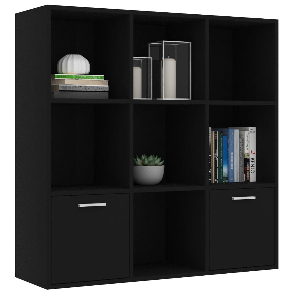 vidaXL Βιβλιοθήκη Μαύρη 98 x 30 x 98 εκ. από Επεξ. Ξύλο