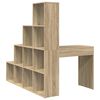 vidaXL Γωνιακό γραφείο με ράφι Sonoma Δρυς 101.5 x 149.5 x 149.5 εκ.