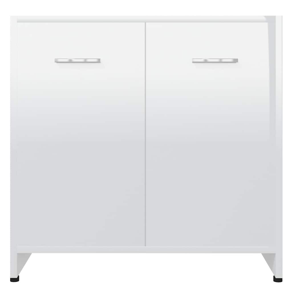 vidaXL Ντουλάπι Νιπτήρα Γυαλιστερό Λευκό 60 x 33 x 61 εκ. Επεξ. Ξύλο