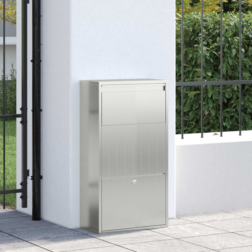 vidaXL Γραμματοκιβώτιο Πακέτων 44x22x82 εκ. Γαλβανισμένος Χάλυβας