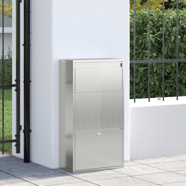 vidaXL Γραμματοκιβώτιο Πακέτων 44x22x82 εκ. Γαλβανισμένος Χάλυβας