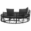 vidaXL Εξωτερική Lounge κρεβάτι χωρίς θόλο Μαύρο πολυ μπαστούνι