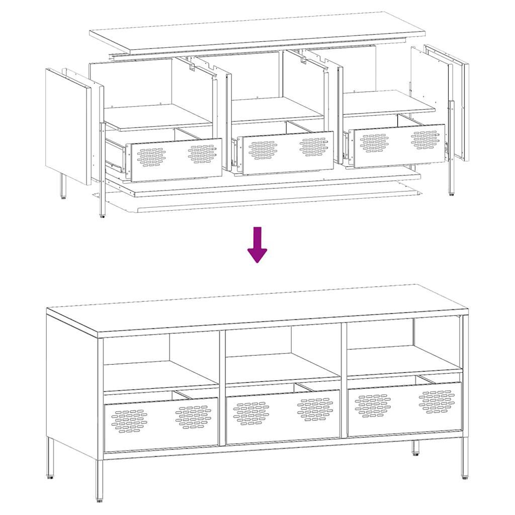 vidaXL Έπιπλο Τηλεόρασης Μουσταρδί 101,5x39x43,5 Ατσάλι Ψυχρής Έλασης