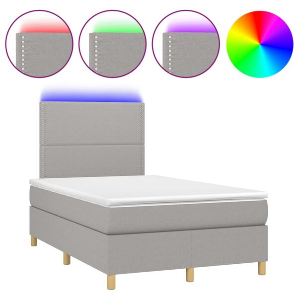 vidaXL &Kappa;&rho;&epsilon;&beta;ά&tau;&iota; Boxspring &mu;&epsilon; &Sigma;&tau;&rho;ώ&mu;&alpha; & LED &Alpha;&nu;.&Gamma;&kappa;&rho;&iota; 120x200 &epsilon;&kappa; &Upsilon;&phi;&alpha;&sigma;&mu;ά&tau;&iota;&nu;&omicron;