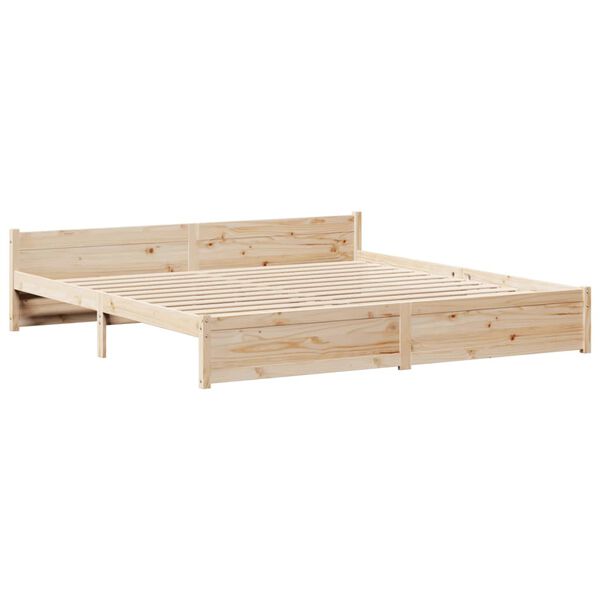 vidaXL Πλαίσιο Κρεβατιού με Κεφαλάρι 180x200 εκ. από Μασίφ Ξύλο Πεύκου