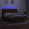 vidaXL &Kappa;&rho;&epsilon;&beta;ά&tau;&iota; Boxspring &mu;&epsilon; &Sigma;&tau;&rho;ώ&mu;&alpha; & LED &Sigma;&kappa;.&Kappa;&alpha;&phi;έ 160x200&epsilon;&kappa;. &Upsilon;&phi;&alpha;&sigma;&mu;ά&tau;&iota;&nu;&omicron;