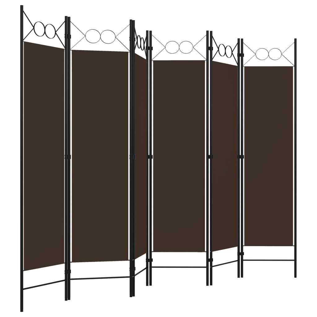 vidaXL Διαχωριστικό Δωματίου με 6 Πάνελ Καφέ 240 x 180 εκ.