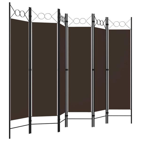 vidaXL Διαχωριστικό Δωματίου με 6 Πάνελ Καφέ 240 x 180 εκ.