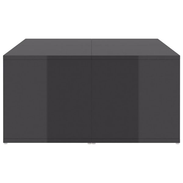 vidaXL Τραπεζάκια Σαλονιού 4 τεμ. Γυαλ. Γκρι 33x33x33 εκ. Επεξ. Ξύλο