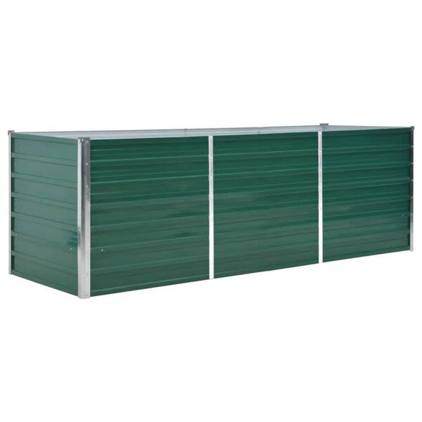 vidaXL Ζαρντινιέρα Υπερυψωμένη Πράσινη 240x80x77 εκ. Γαλβαν. Χάλυβας