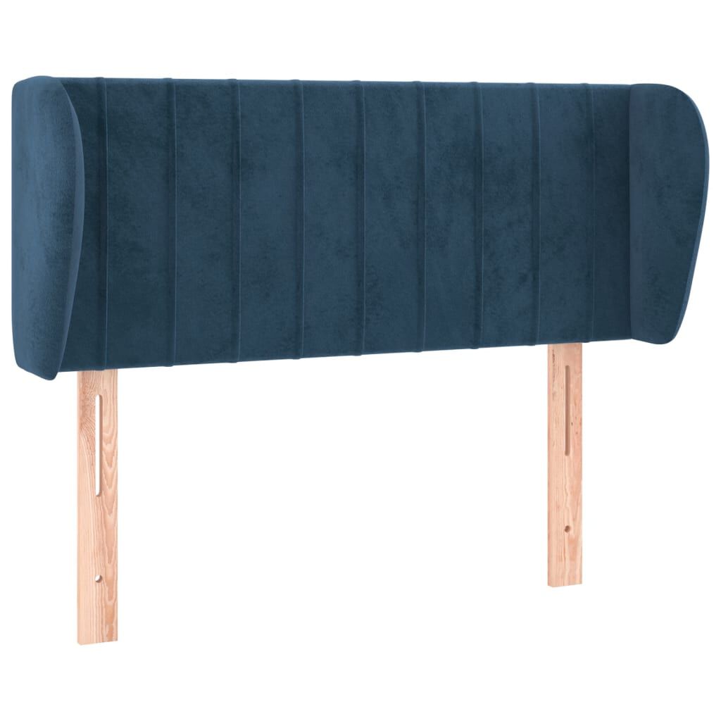 vidaXL Κεφαλάρι με Πτερύγια Σκούρο Μπλε 93x23x78/88 εκ. Βελούδινο