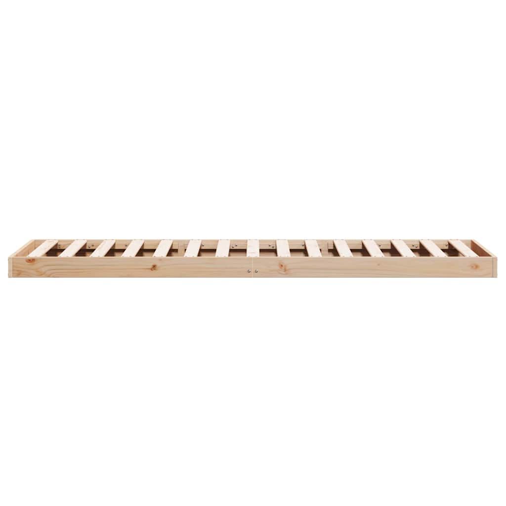 vidaXL Κρεβάτι δαπέδου Φυσικό 100 x 220 cm Μασίφ ξύλο πεύκου