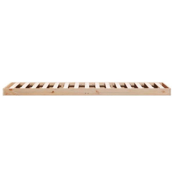 vidaXL Κρεβάτι δαπέδου Φυσικό 100 x 220 cm Μασίφ ξύλο πεύκου
