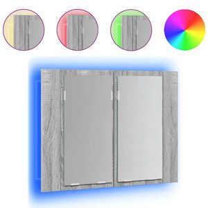 vidaXL Έ&pi;&iota;&pi;&lambda;&omicron; &Kappa;&alpha;&theta;&rho;έ&phi;&tau;&eta; &mu;&epsilon; LED &Gamma;&kappa;&rho;&iota; Sonoma 60x12x45 &epsilon;&kappa;. &Epsilon;&pi;&epsilon;&xi;. &Xi;ύ&lambda;&omicron;