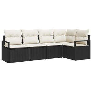 vidaXL &Sigma;&epsilon;&tau; &Kappa;&alpha;&nu;&alpha;&pi;έ &Kappa;ή&pi;&omicron;&upsilon; 5 pcs &Mu;&alpha;ύ&rho;&omicron; &kappa;&alpha;&iota; &Lambda;&epsilon;&upsilon;&kappa;ό &sigma;&upsilon;&nu;&theta;&epsilon;&tau;&iota;&kappa;ό &rho;&alpha;&tau;ά&nu;