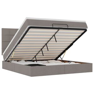 vidaXL &Omicron;&theta;&omega;&mu;&alpha;&nu;&iota;&kappa;ό &kappa;&rho;&epsilon;&beta;ά&tau;&iota; &mu;&epsilon; &sigma;&tau;&rho;ώ&mu;&alpha; Taupe 160x200cm ύ&phi;&alpha;&sigma;&mu;&alpha;