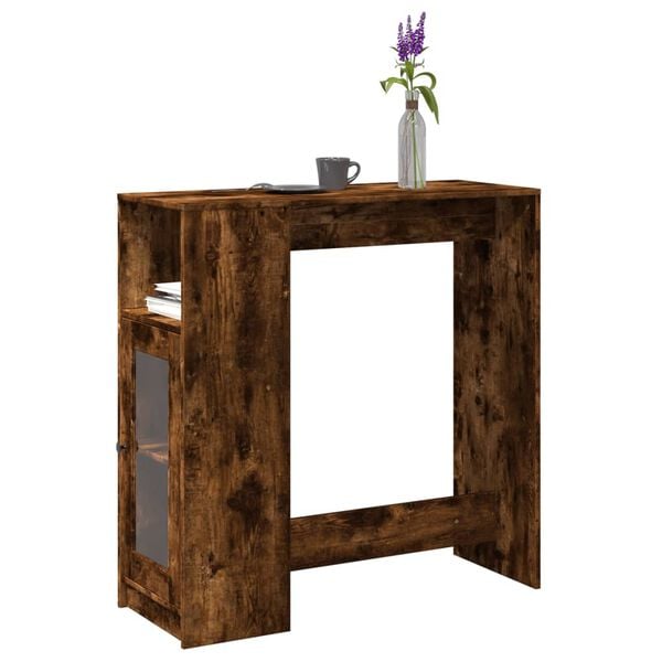 vidaXL Τραπέζι Μπαρ με Ράφια Δρυς 101x40x103,5 εκ. Επεξεργ. Ξύλο
