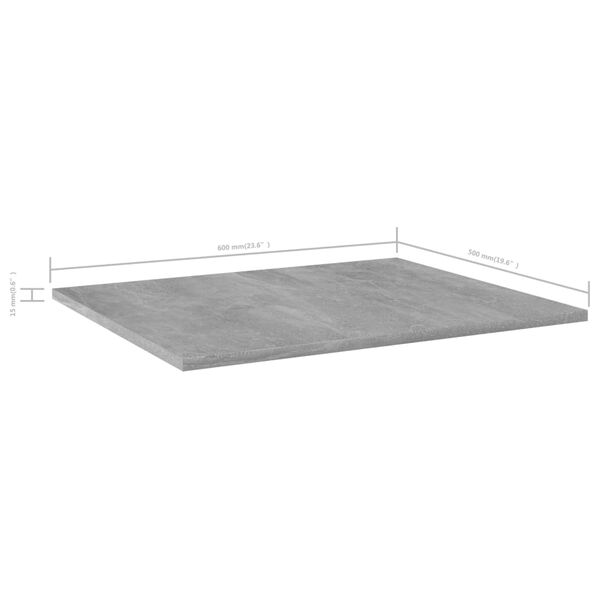 vidaXL Ράφια Βιβλιοθήκης 8 τεμ. Γκρι Σκυροδ. 60x50x1,5 εκ. Μοριοσανίδα