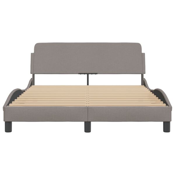 vidaXL Σκελετός Κρεβατιού Χωρίς Στρώμα Taupe 140x190 εκ. Υφασμάτινο