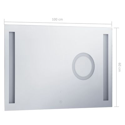 vidaXL Καθρέφτης Μπάνιου Τοίχου με LED/Αισθητήρα Κίνησης 100 x 60 εκ.