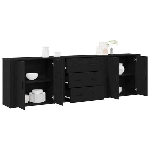 vidaXL Μπουφές Μαύρη δρυς 240 x 33 x 70 εκ. Επεξεργασμένο ξύλο