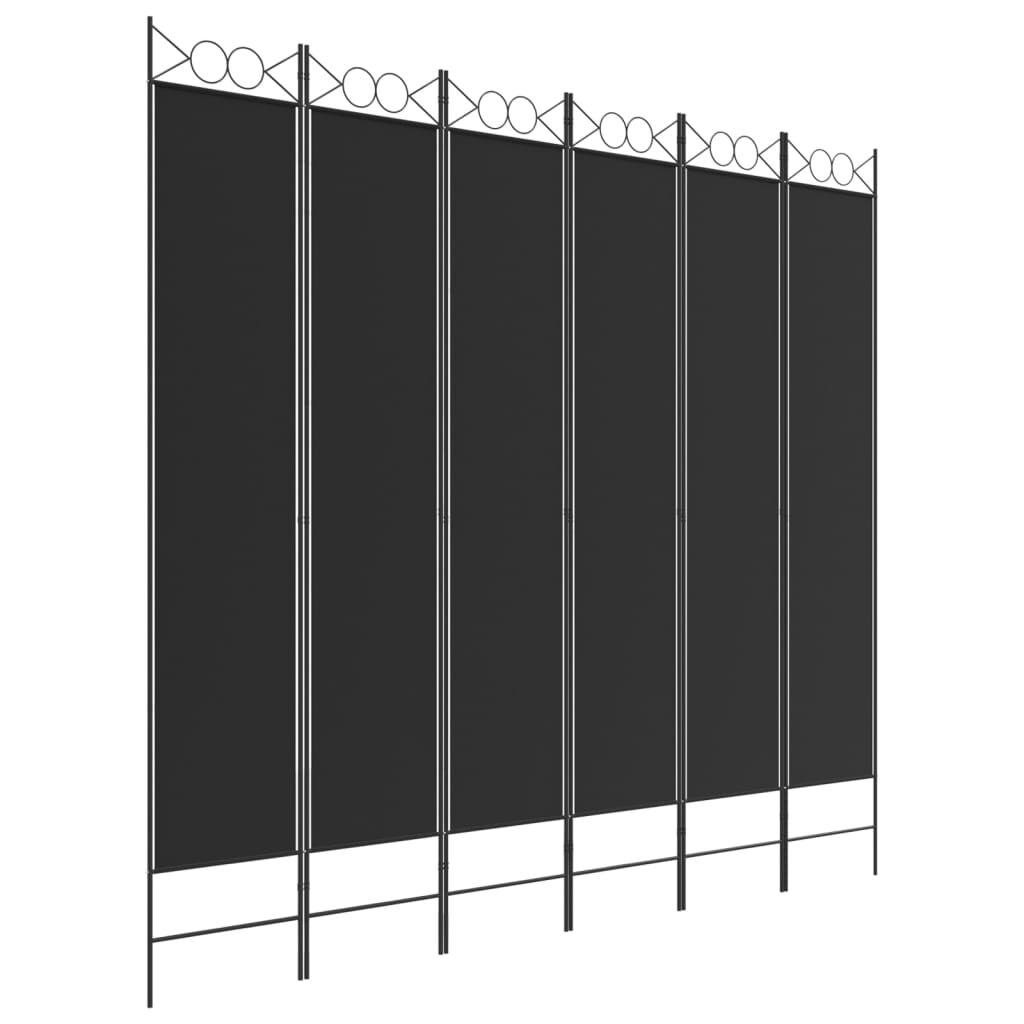 vidaXL Διαχωριστικό Δωματίου με 6 Πάνελ Μαύρο 240x220 εκ. από Ύφασμα