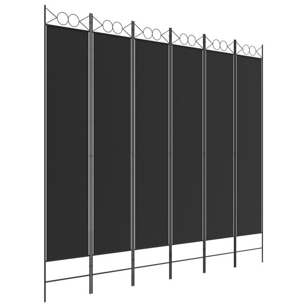 vidaXL Διαχωριστικό Δωματίου με 6 Πάνελ Μαύρο 240x220 εκ. από Ύφασμα