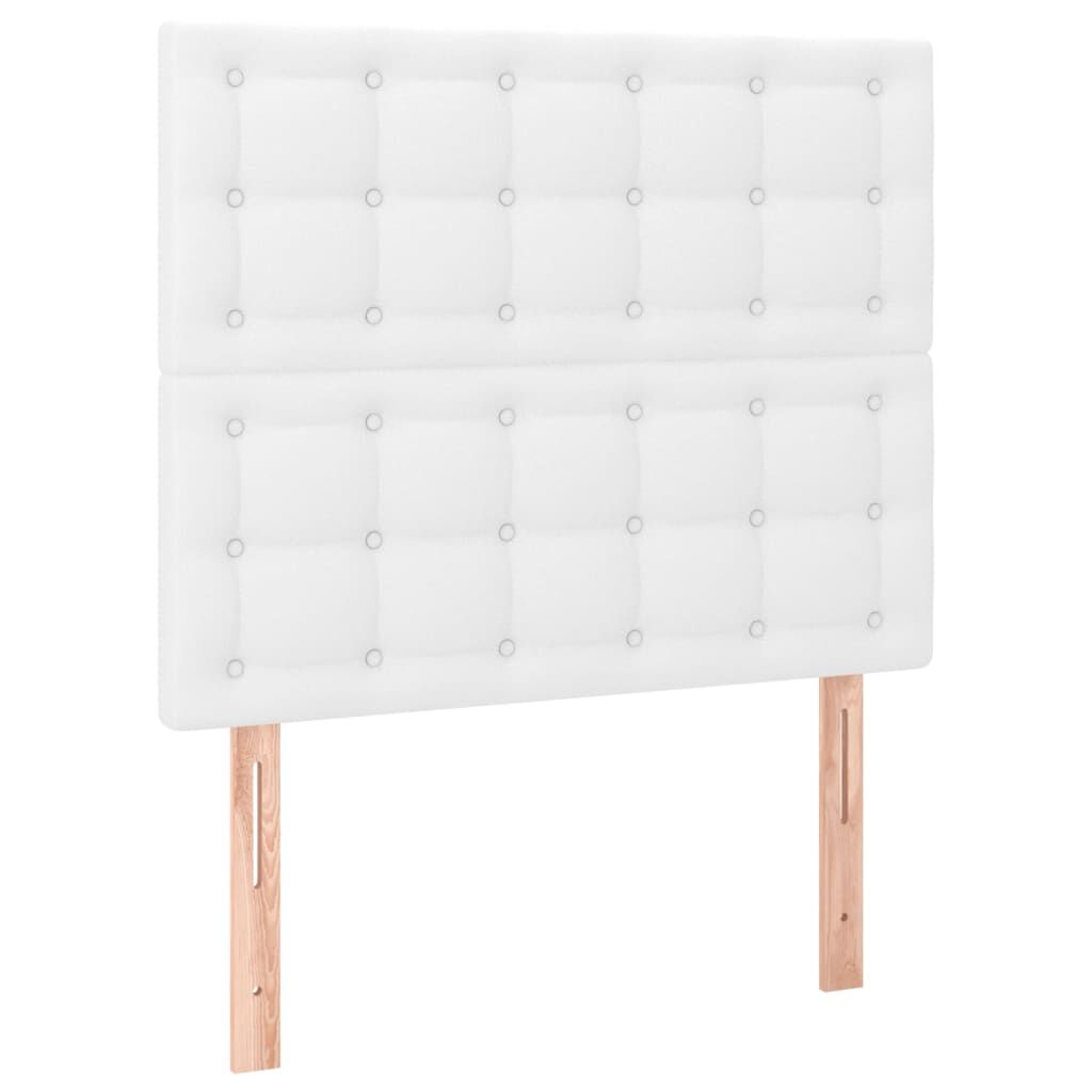 vidaXL Κρεβάτι Boxspring με Στρώμα Λευκό 90x200εκ. από Συνθετικό Δέρμα