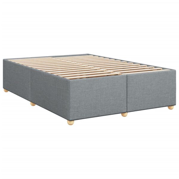 vidaXL Κρεβάτι Boxspring με Στρώμα Ανοιχτό Γκρι 140x200 εκ. Υφασμάτινο