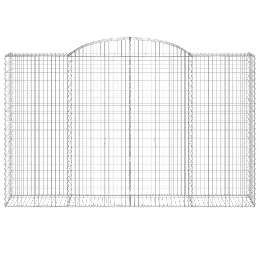 vidaXL Συρματοκιβώτια Τοξωτά 2 τεμ. 300x50x180/200 εκ. Γαλβαν. Ατσάλι