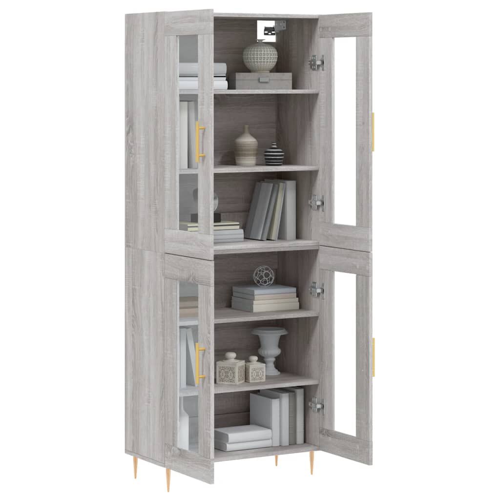 vidaXL Ντουλάπι Γκρι Sonoma 69,5 x 34 x 180 εκ. Επεξεργασμένο Ξύλο
