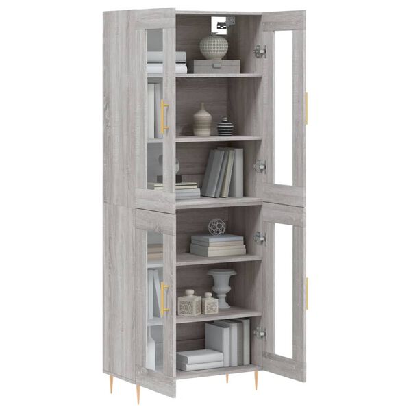 vidaXL Ντουλάπι Γκρι Sonoma 69,5 x 34 x 180 εκ. Επεξεργασμένο Ξύλο