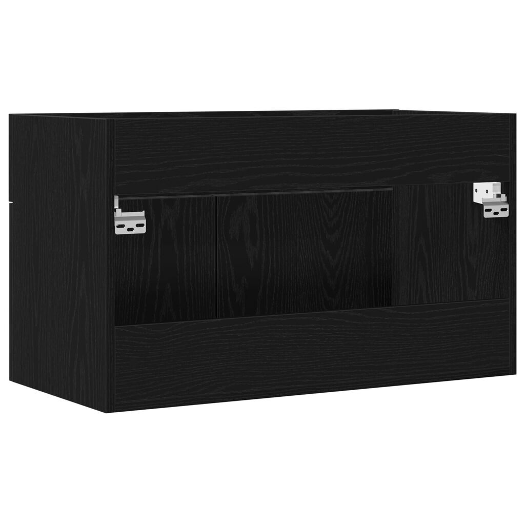 Ντουλάπι μπάνιου vidaXL Μαύρη Δρύς 80x38,5x46 εκ, Επεξεργασμένο Ξύλο