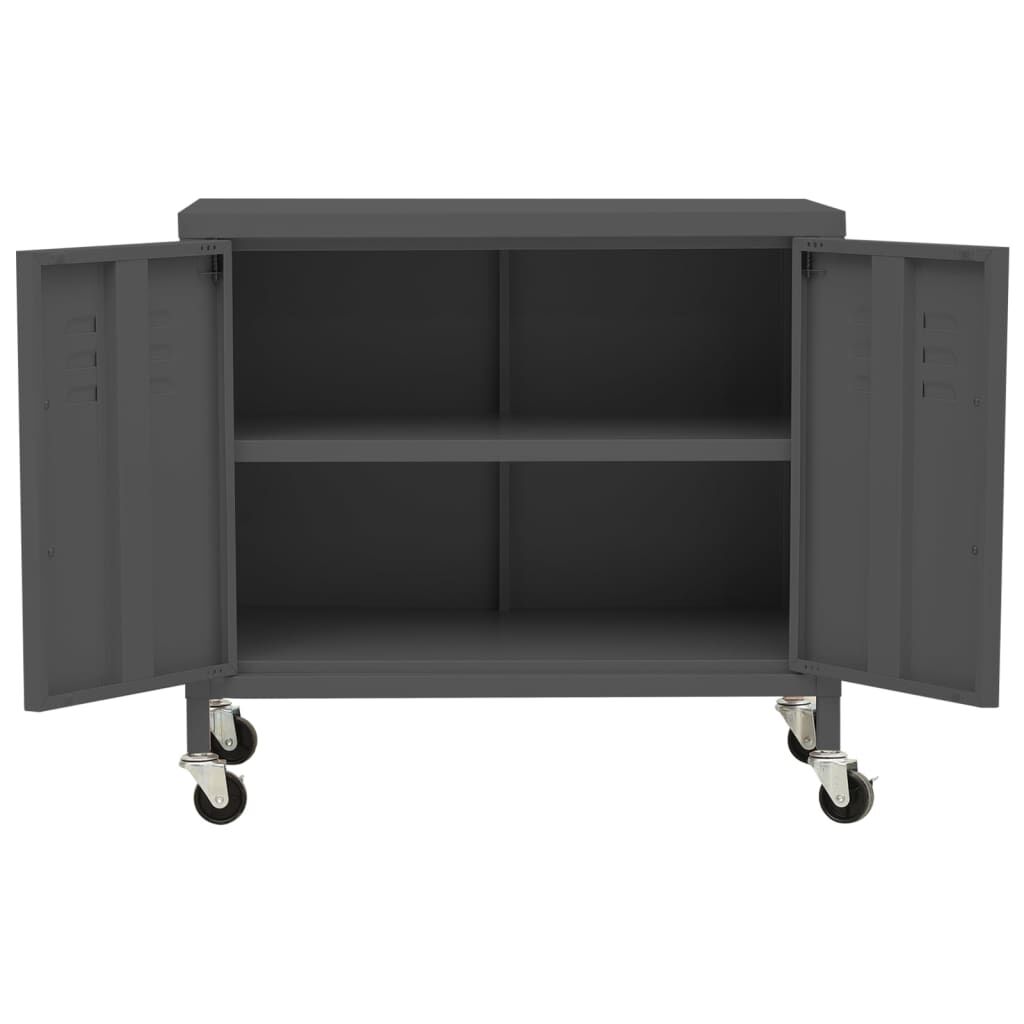 vidaXL Ντουλάπι Αποθήκευσης Ανθρακί 60 x 35 x 56 εκ. από Ατσάλι